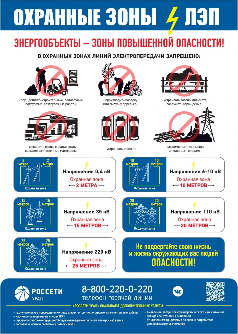 Любые работы в охранных зонах линий электропередачи крайне опасны!