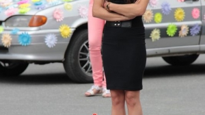 За рулём красавицы