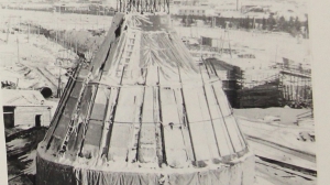 Строительство первой трубы. 1949 г.