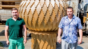 Установка купола на храм в Новой Туре