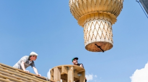 Установка купола на храм в Новой Туре