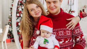 Семья Болговых. Никита, Ксения и маленькая  Есения